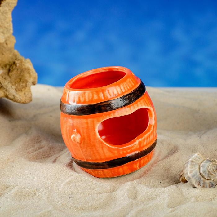 Декорация для аквариума "Бочка", оранжевая, 7х7х7 см
Декорация для аквариума "Бочка", оранжевая, 7х7х7 см