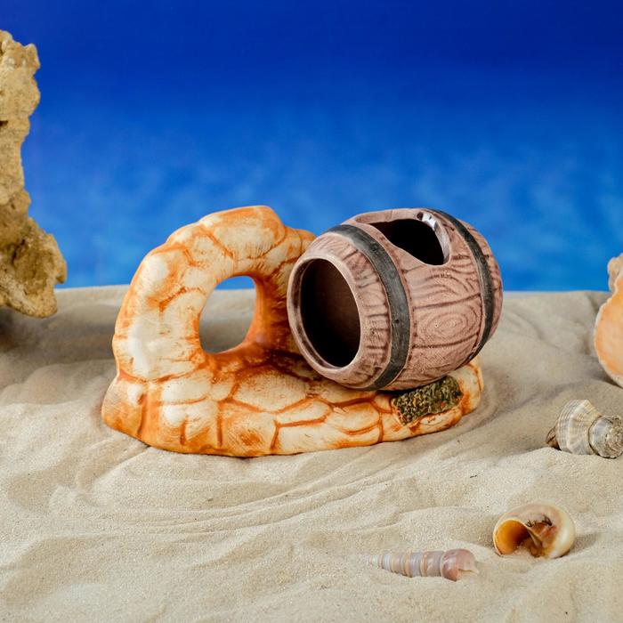 Декорация для аквариума "Бочка на дне", коричневая, 16х12х9 см
Декорация для аквариума "Бочка на дне", коричневая, 16х12х9 см