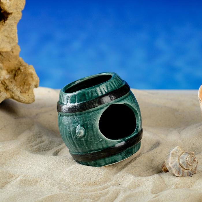 Декорация для аквариума "Бочка", зелёная, 7х7х7 см
Декорация для аквариума "Бочка", зелёная, 7х7х7 см