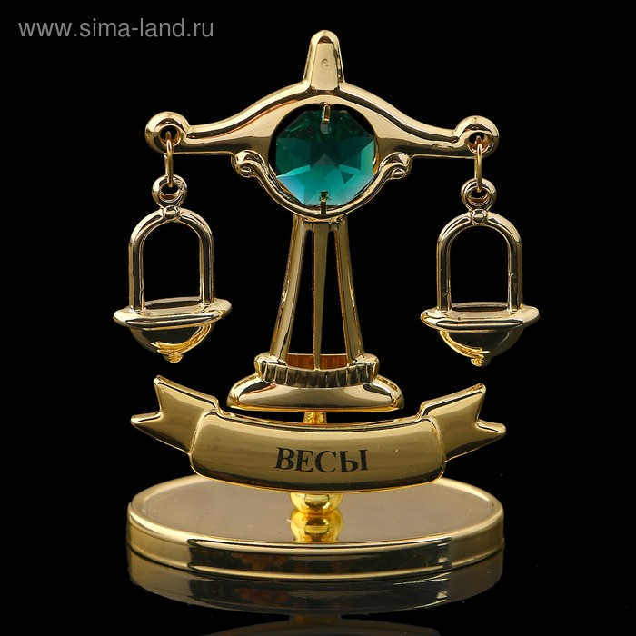 фото Сувенир знак зодиака «весы», 7×2,3×9 см, с кристаллом сваровски swarovski elements