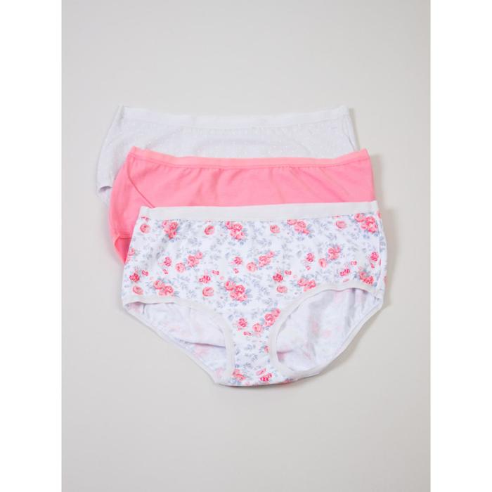 фото Трусы женские, 3 штуки, размер 50, цвет белый-розовый-серый sasan