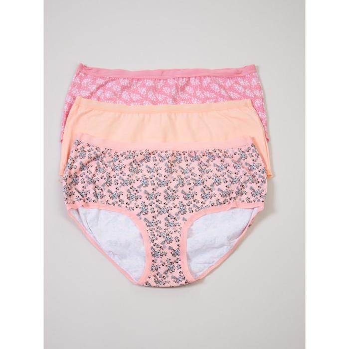 фото Трусы женские, 3 штуки, размер 46, цвет розовый-персиковый sasan