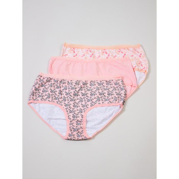 фото Трусы женские, 3 штуки, размер 50, цвет персиковый sasan