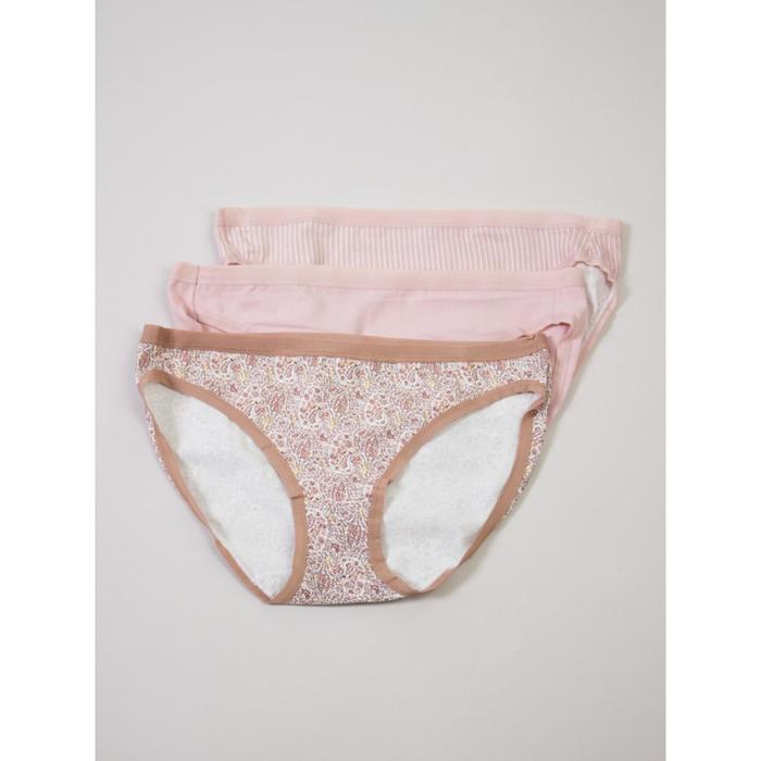 фото Трусы женские, 3 штуки, размер 50, цвет розовый-бежевый-коричневый sasan