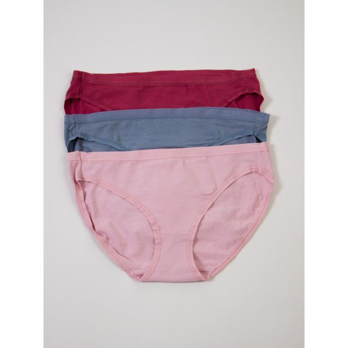 фото Трусы женские, 3 штуки, размер 48, цвет розовый-бордовый-серый sasan