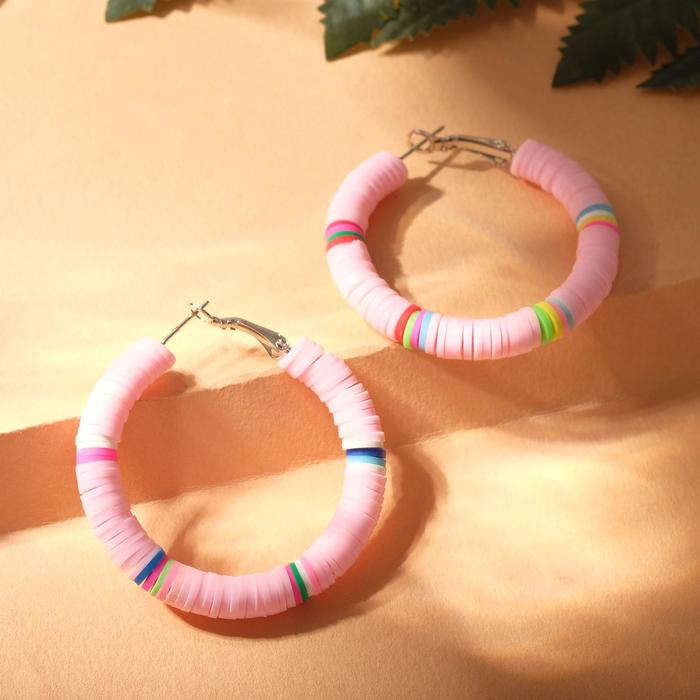 Серьги-кольца "Бисер" бусики, тренд, цвет светло-розовый 
Серьги-кольца "Бисер" бусики, тренд, цвет светло-розовый