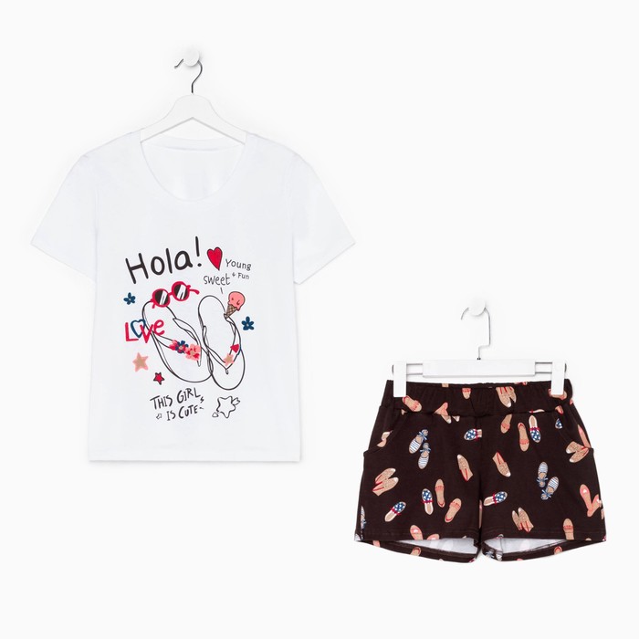 Комплект женский (футболка/шорты), цвет МИКС, размер 52 
Комплект женский (футболка/шорты), цвет МИКС, размер 52