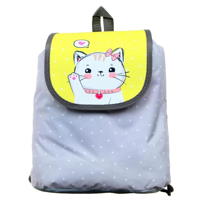 Рюкзак детский Calligrata СР-04 29х21.5х13,5 мяг. спинка, «Котик», сер/желт/бел 
Рюкзак детский Calligrata СР-04 29х21.5х13,5 мяг. спинка, «Котик», сер/желт/бел