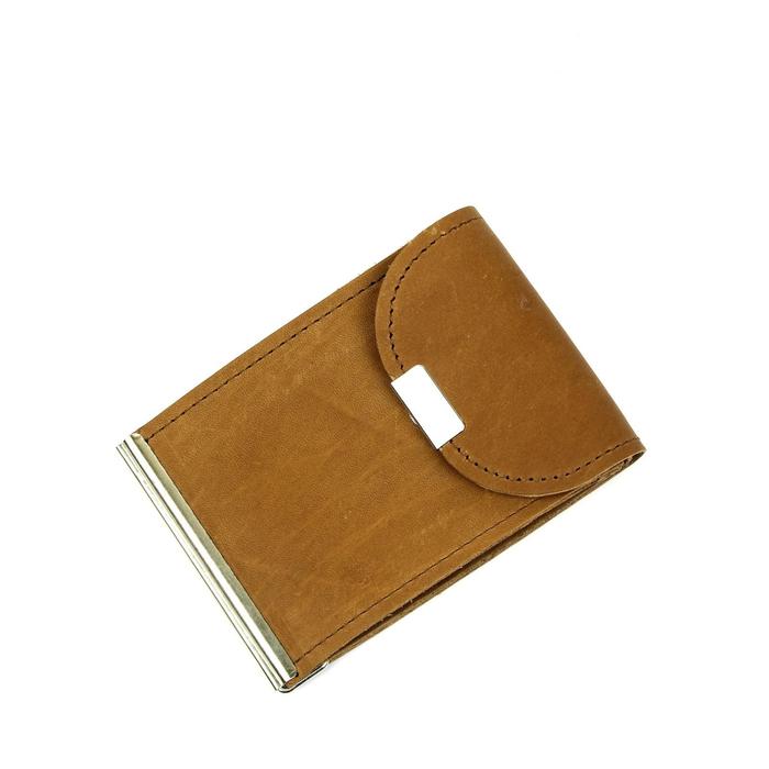 фото Зажим для купюр, отдел для монет, карт, цвет коричневый croco