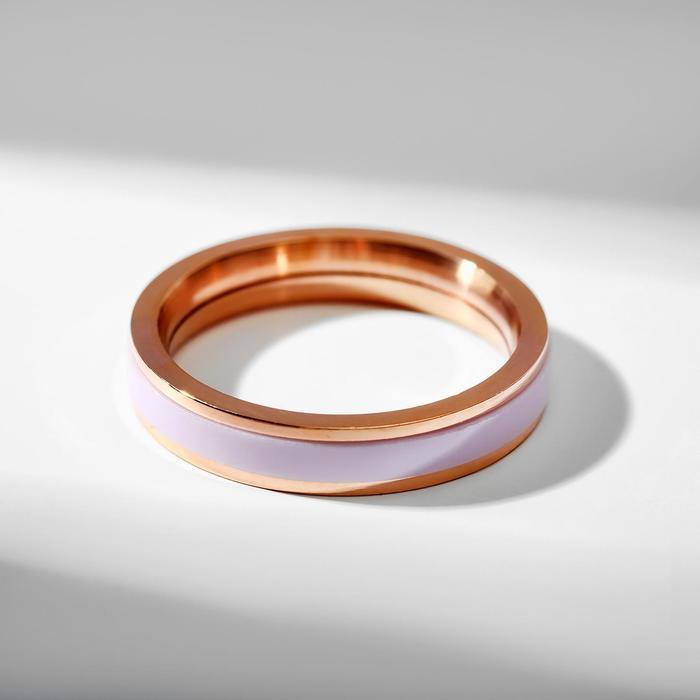 фото Кольцо керамика "тонкая линия", цвет розовый в золоте, 17 размер vel vett