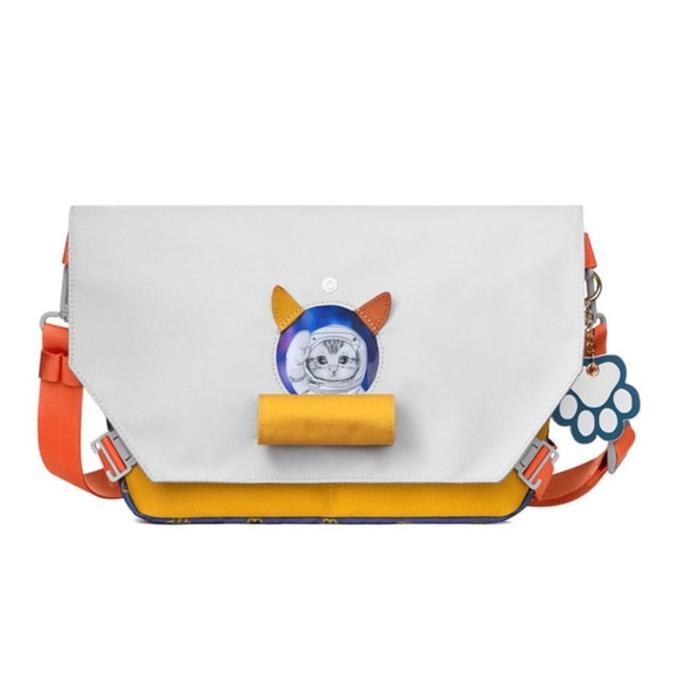 фото Сумка плечевая mah m200180s01 светло-серый/желтый, 5.8" mr.ace-homme