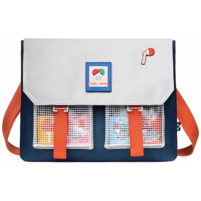 фото Сумка плечевая mah m200164s01 светло-серый/темно-синий, 5.8" mr.ace-homme