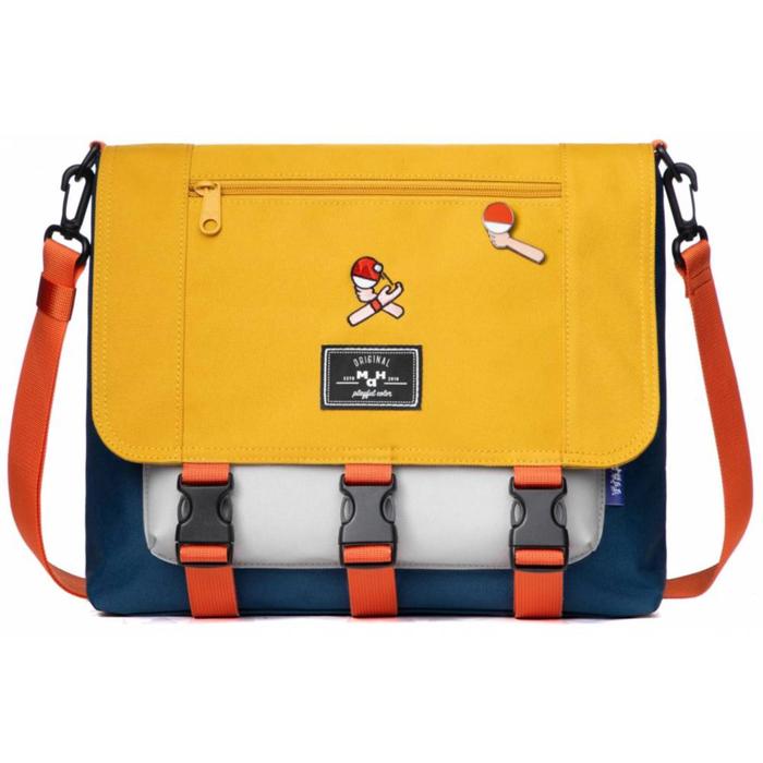 фото Сумка плечевая mah m200162s01 желтый/темно-синий/светло-серый, 9.7" mr.ace-homme