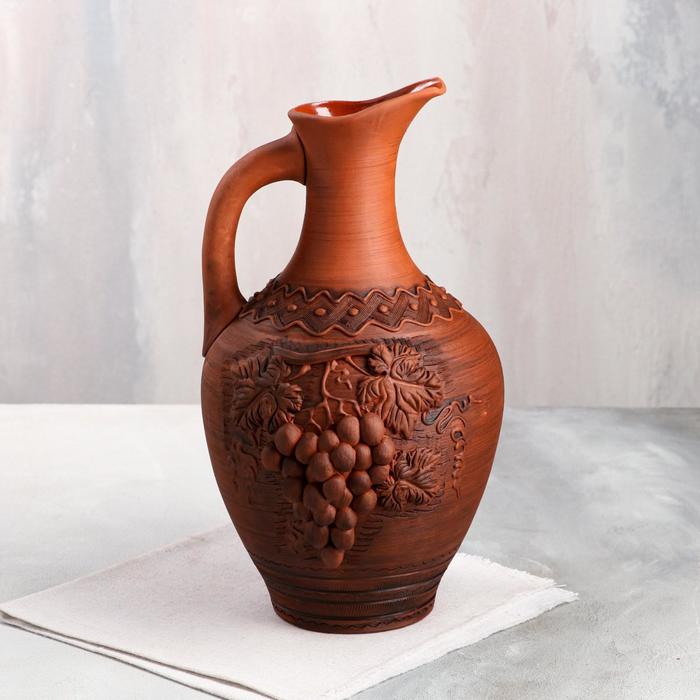 Кувшин винный "Лоза", лепка, красная глина, 3 л
Кувшин винный "Лоза", лепка, красная глина, 3 л