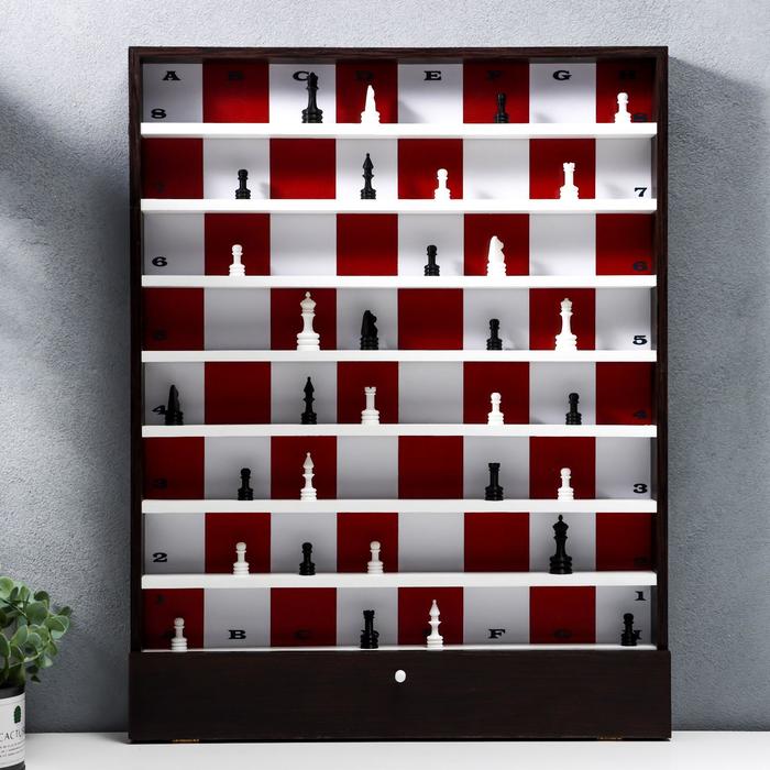 фото Панно настенное "шахматы" 64х50 см (клетка 6 см)+32 фигуры