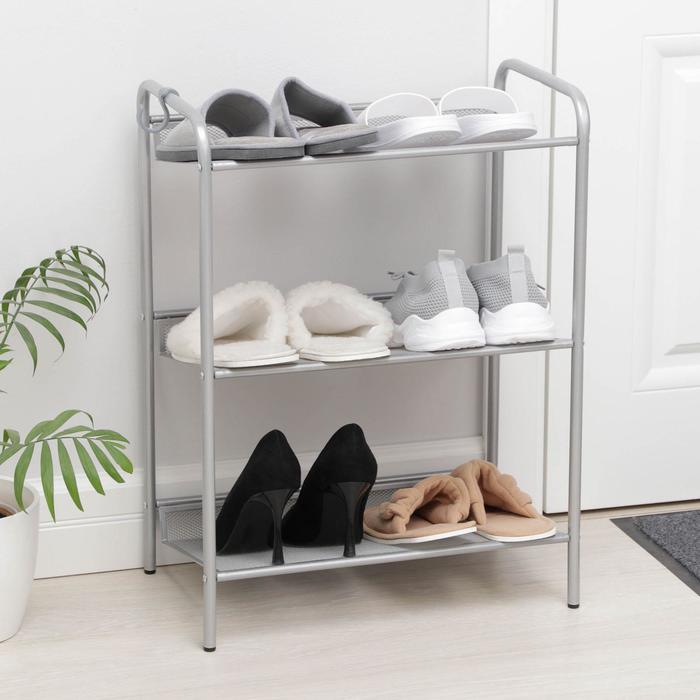Подставка для обуви «Женева-13», 3 полки, 45×27×60 см, цвет металлик
Подставка для обуви «Женева-13», 3 полки, 45×27×60 см, цвет металлик