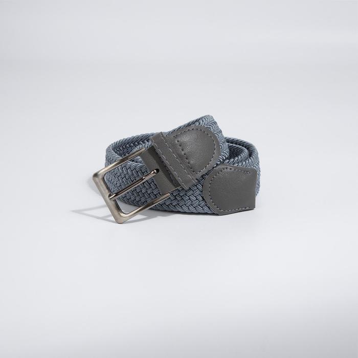 Ремень женский, ширина 3,5 см, резинка плетёнка, пряжка металл, цвет серый 
Ремень женский, ширина 3,5 см, резинка плетёнка, пряжка металл, цвет серый