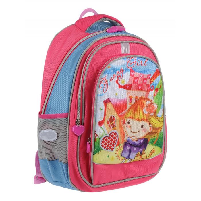 фото Ранец ученический, цвет розово-голубой, 440x350x210 alliance for kids