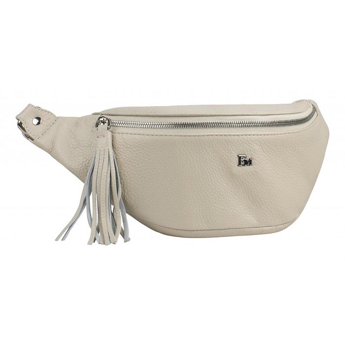 фото Сумка поясная, молния, н/к, цвет слоновая кость 350x125x50 franchesco mariscotti