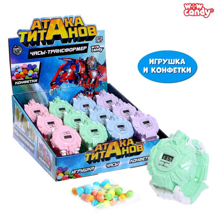 фото Игрушка с конфетками «часы-трансформер: атака титанов», микс wow candy