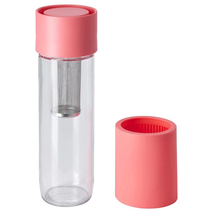Дорожная кружка ЭФТРЕСТРЭВА, прозрачное стекло/силикон, 500 мл, цвет розовый
Дорожная кружка ЭФТРЕСТРЭВА, прозрачное стекло/силикон, 500 мл, цвет розовый