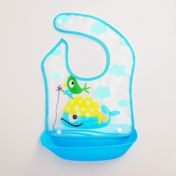 Нагрудник детский непромокаемый, с карманом «Кит»
Нагрудник детский непромокаемый, с карманом «Кит»