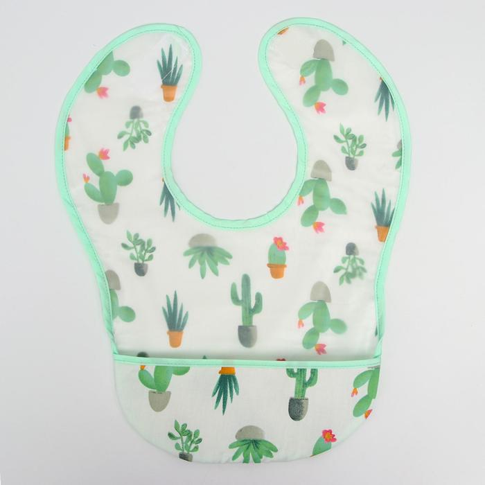 Нагрудник для кормления «Кактусы» непромокаемый на липучке, с карманом, цвет зелёный
Нагрудник для кормления «Кактусы» непромокаемый на липучке, с карманом, цвет зелёный