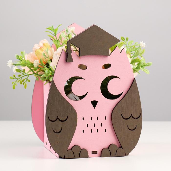 Кашпо деревянное для цветов и подарков "Совушка" с аппликацией, розовое, 14х13х19 см
Кашпо деревянное для цветов и подарков "Совушка" с аппликацией, розовое, 14х13х19 см
