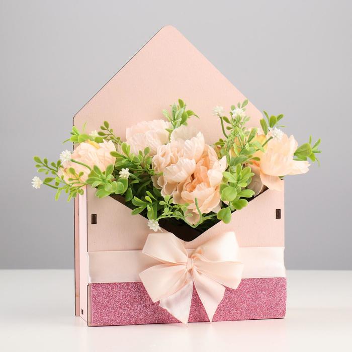 Кашпо деревянное "Конверт" с аппликацией, пудрово-розовое, 17х6,5х25,5 см 
Кашпо деревянное "Конверт" с аппликацией, пудрово-розовое, 17х6,5х25,5 см