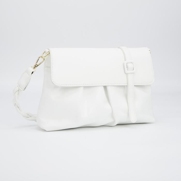 Сумка-багет, отдел на молнии, длинный ремень, цвет белый
Сумка-багет, отдел на молнии, длинный ремень, цвет белый