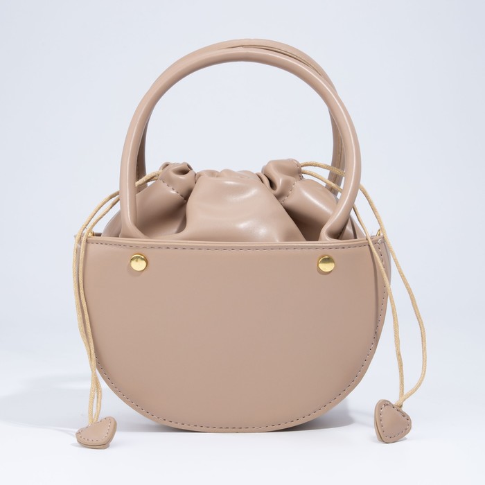 Сумка-тоут на шнурке, длинный ремень, цвет бежевый 
Сумка-тоут на шнурке, длинный ремень, цвет бежевый