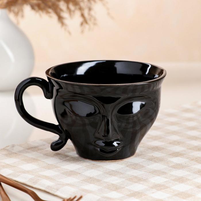 Кружка "Лицо", чёрная, керамика, 0.4 л
Кружка "Лицо", чёрная, керамика, 0.4 л
