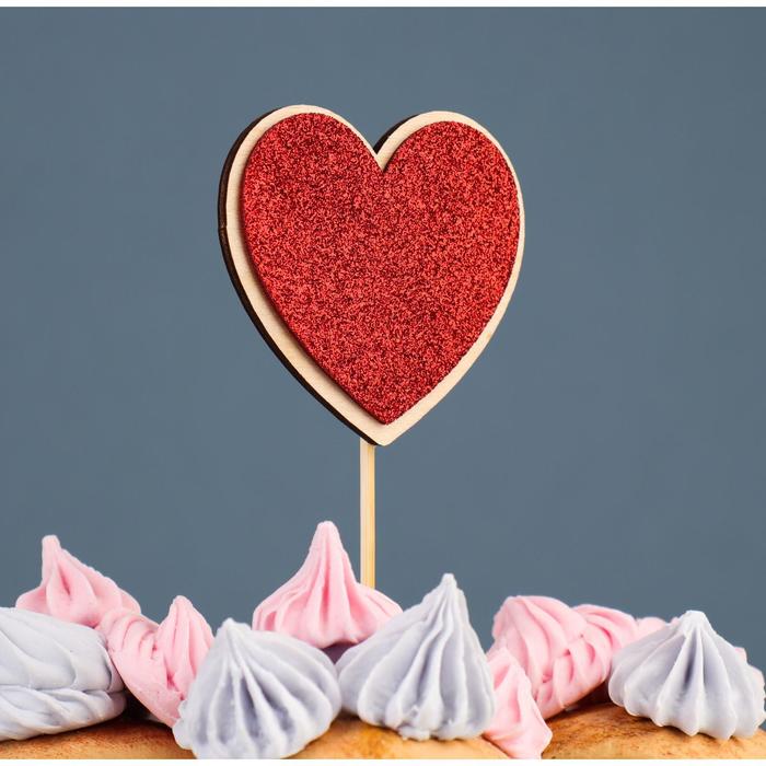 Топпер деревянный "Сердце", блестящий, красный, 7,5х7,1 см 
Топпер деревянный "Сердце", блестящий, красный, 7,5х7,1 см