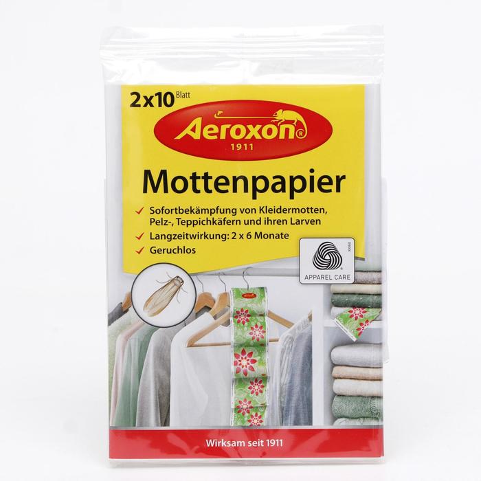 Бумажные листы AEROXON от моли, меховых и ковровых жучков, 2*10
Бумажные листы AEROXON от моли, меховых и ковровых жучков, 2*10