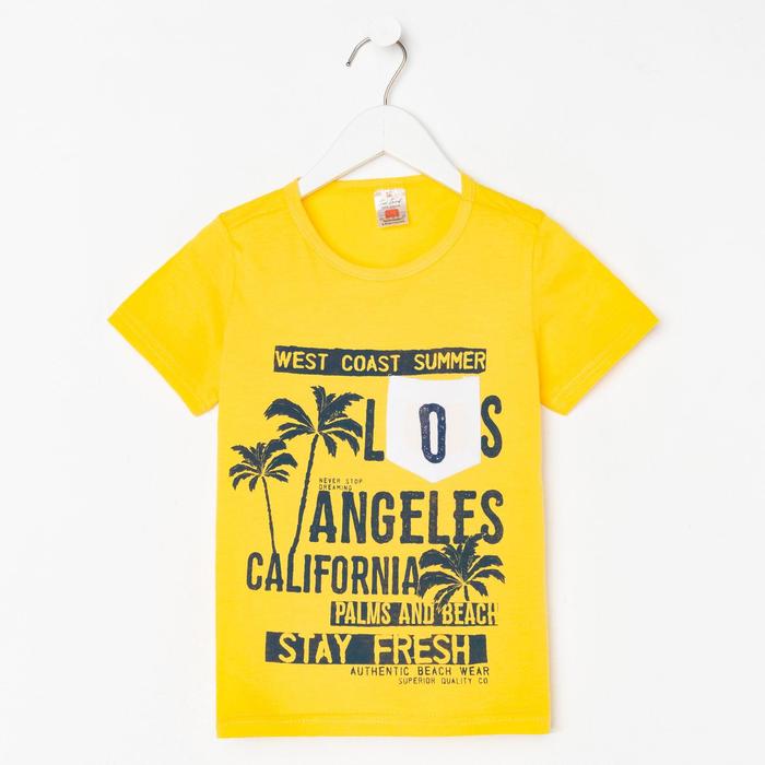 Футболка детская, цвет жёлтый, рост 104 см 
Футболка детская, цвет жёлтый, рост 104 см