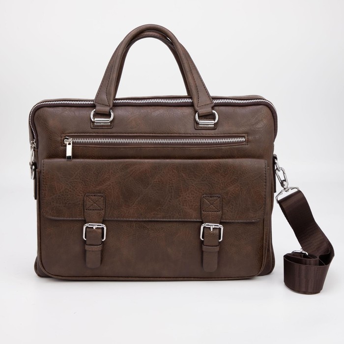 Сумка деловая на молнии, 3 наружных кармана, длинный ремень, цвет коричневый
Сумка деловая на молнии, 3 наружных кармана, длинный ремень, цвет коричневый