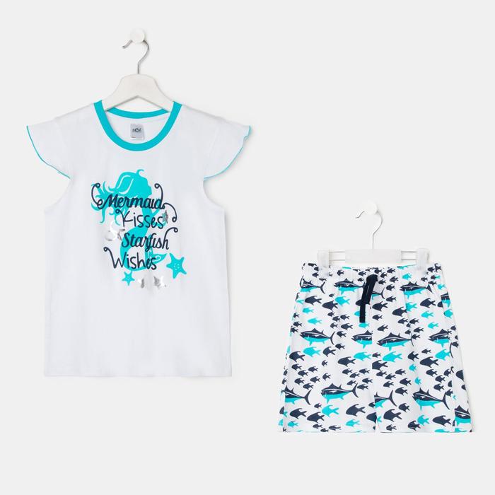 Пижама для девочки, цвет белый/голубой, рост 140-146 см 
Пижама для девочки, цвет белый/голубой, рост 140-146 см