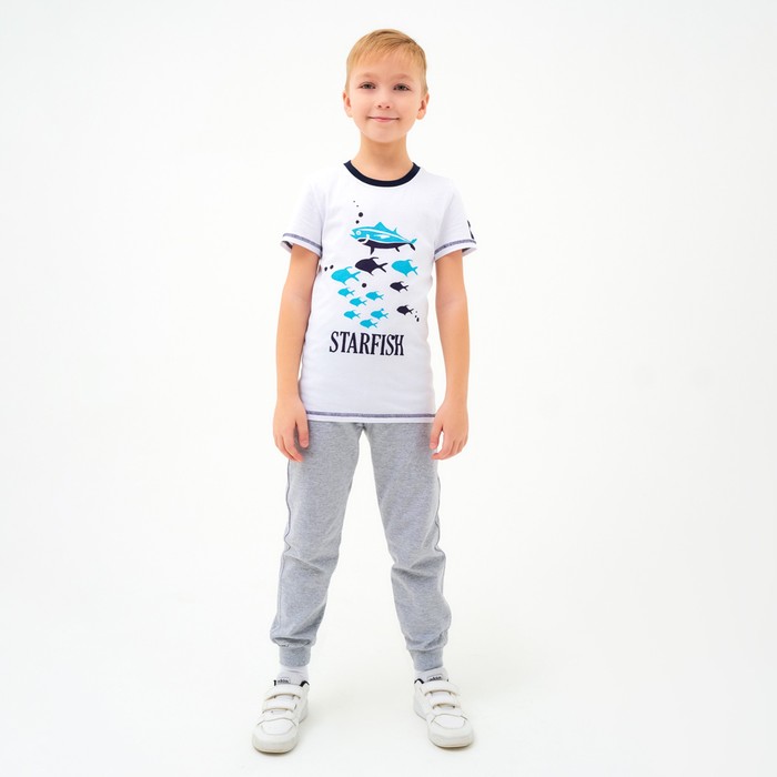 Футболка для мальчика цвет белый, рост 116-122 см
Футболка для мальчика цвет белый, рост 116-122 см