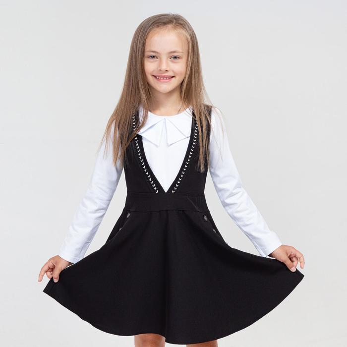 Школьный сарафан для девочки, цвет чёрный, рост 122 см 
Школьный сарафан для девочки, цвет чёрный, рост 122 см