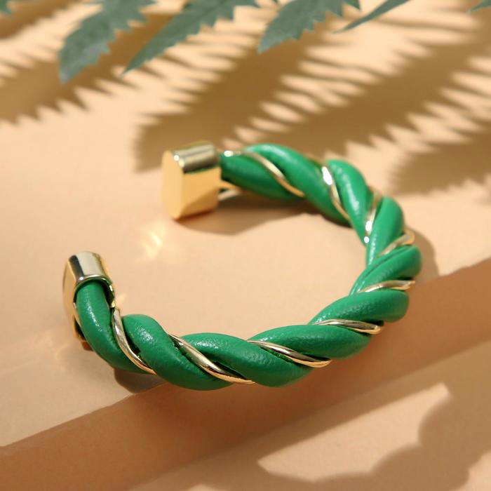Браслет "Каркас" завиток, цвет зелёный в золоте, d=5 см
Браслет "Каркас" завиток, цвет зелёный в золоте, d=5 см