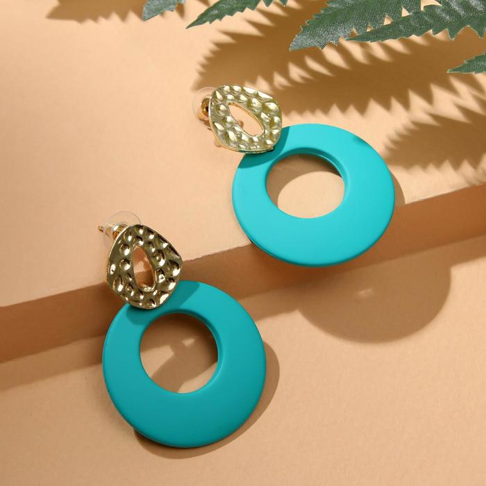 Серьги "Модерн" мятый металл, кольцо, цвет бирюзовый в золоте
Серьги "Модерн" мятый металл, кольцо, цвет бирюзовый в золоте