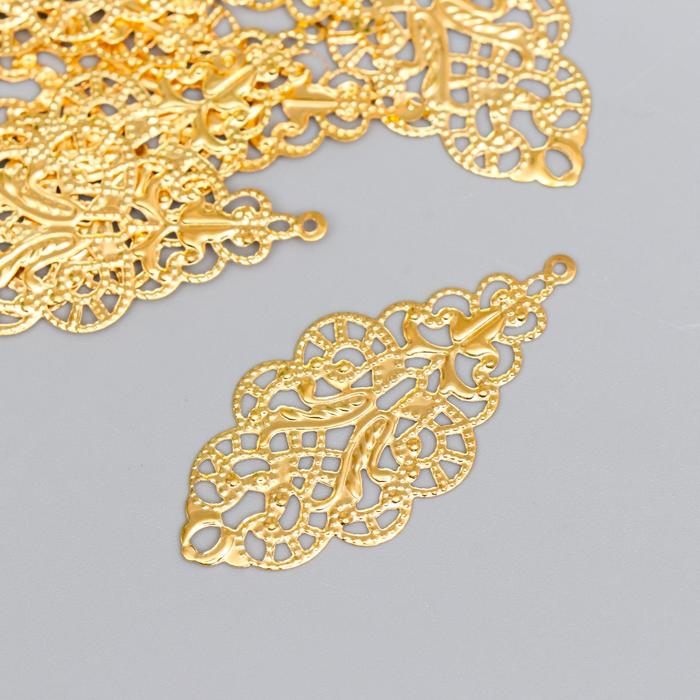 Декоративный элемент 4,3х2 см цвет золото 
Декоративный элемент 4,3х2 см цвет золото