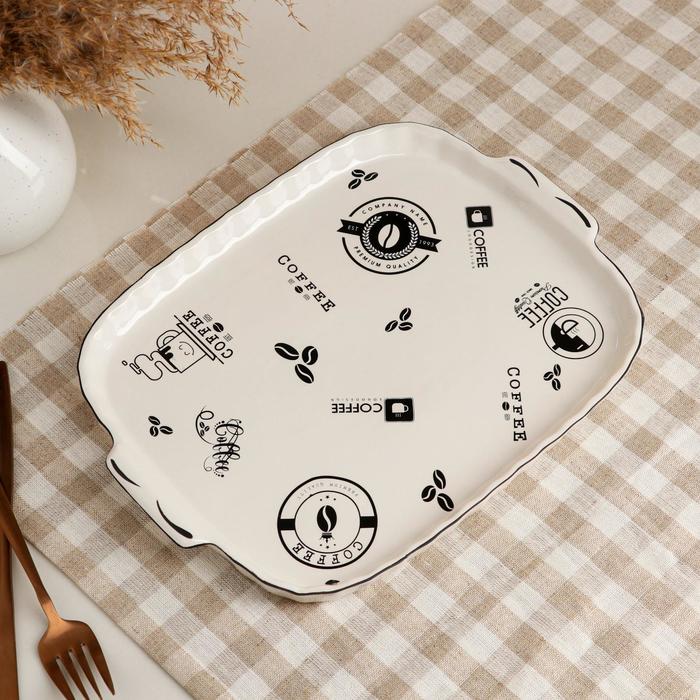 Поднос "Кофе", белый, керамика, 29*21 см, деколь микс
Поднос "Кофе", белый, керамика, 29*21 см, деколь микс