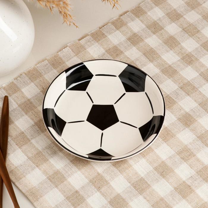 фото Тарелка для закусок "футбол", керамика, 13 см керамика ручной работы