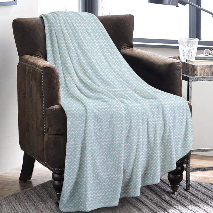 Плед флисовый, размер 150х200 см, принт орнамент, цвет морская волна 
Плед флисовый, размер 150х200 см, принт орнамент, цвет морская волна