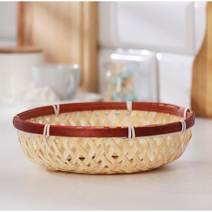 Плошка «Плетёнка», 19×5,5 см, бамбук 
Плошка «Плетёнка», 19×5,5 см, бамбук