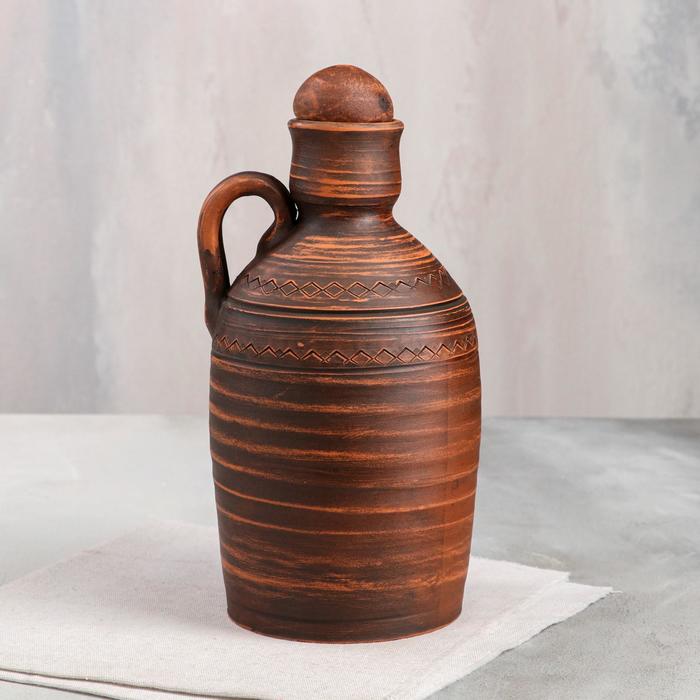 Бутыль "Виски", декор, красная глина, 1.5 л