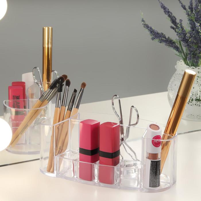 Органайзер для хранения маникюрных/косметических принадлежностей, 8 секций, 7,5 × 18 × 7,5 см, цвет прозрачный
Органайзер для хранения маникюрных/косметических принадлежностей, 8 секций, 7,5 × 18 × 7,5 см, цвет прозрачный