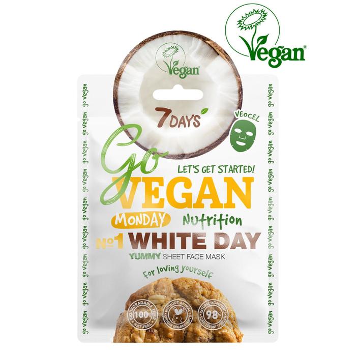 Тканевая yummy маска для лица 7 DAYS GO VEGAN Monday WHITE DAY, 25 г
Тканевая yummy маска для лица 7 DAYS GO VEGAN Monday WHITE DAY, 25 г
