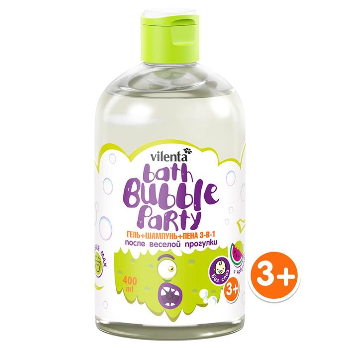 Гель+шампунь+пена 3-в-1 с Арбузиком, 400 мл
Гель+шампунь+пена 3-в-1 с Арбузиком, 400 мл